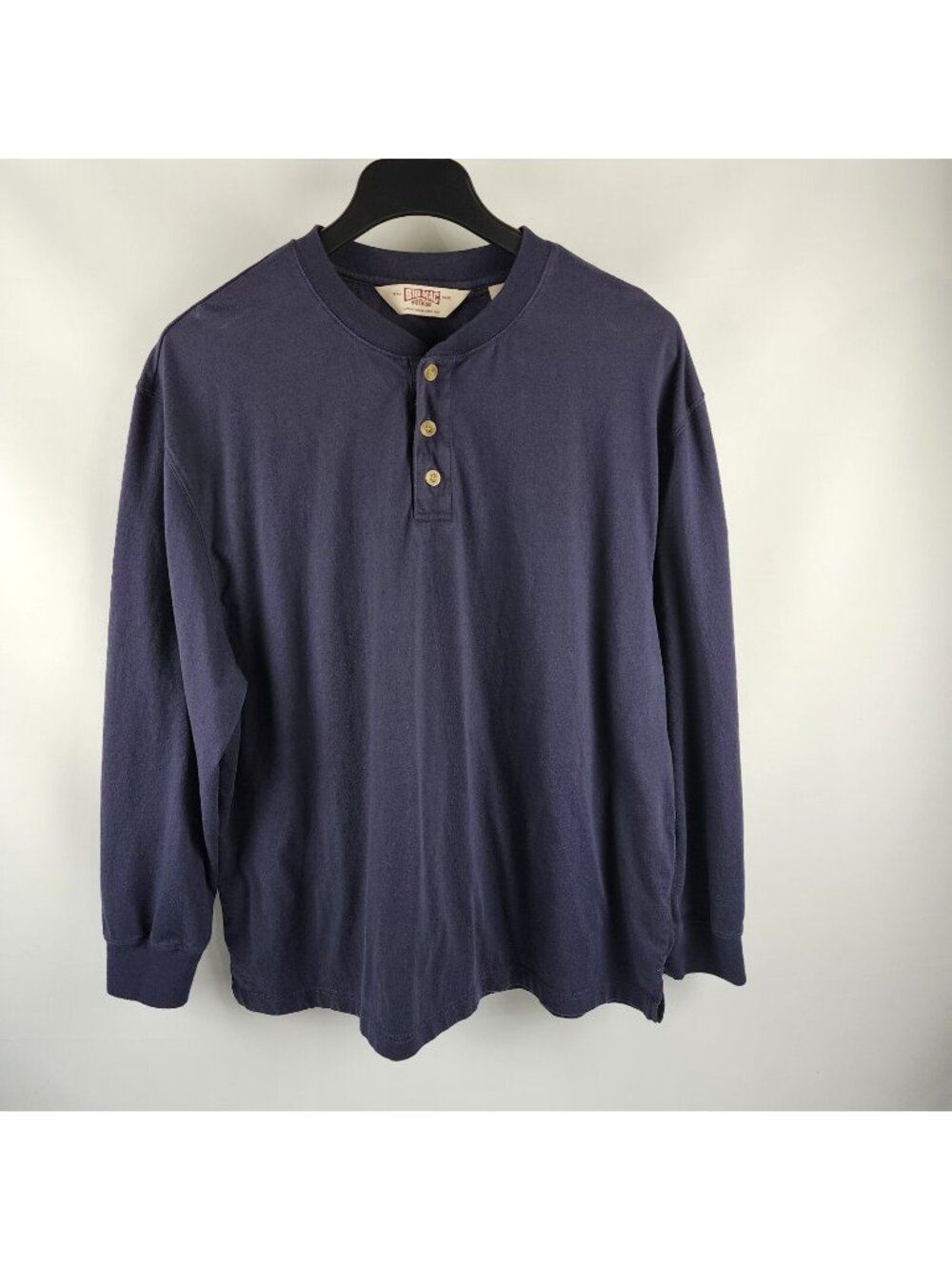 Big Mac Shirt Mens XL Blue Workwear L/S Pullover Henley